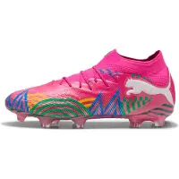 Puma Future 9 Ultimate FG Meksiko City Edition - Pinkki/Ruohovihreä/Racing Blue/Keltainen liekki - Nurmi (FG), koko 41