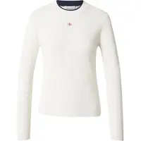 Calvin Klein Jeans Neulepaita 'Textured Long Sleeve' valkoinen