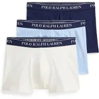 Ralph Lauren Classic Stretch-Cotton Trunk 3-Pack - Blue - S
