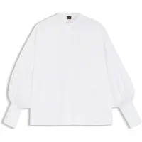 BOSS for woman. 50564536 Betta white shirt (40), Casual, Cotton, Classic, Long sleeve