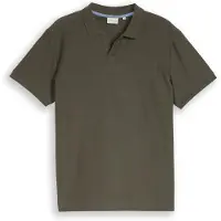 Tom Tailor Structured Resort Collar Polo - Khaki green - XXL