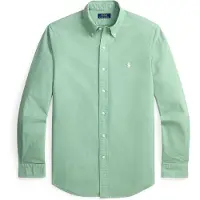 Ralph Lauren for man. 710805564514 Green Custom Fit dyed oxford shirt (M), Casual, Cotton, Long sleeve
