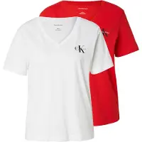 Calvin Klein Jeans Paita 'Monologo T' vaaleanpunainen / musta / valkoinen