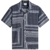 Tommy Hilfiger Cotton Tencel Bandana S/S Shirt - Navy - S