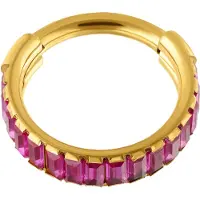 Wildcat Maharani Ruby Baguette Clicker - Gold, 10,0 mm
