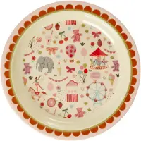 Rice lautanen 22 Cm Pink Fun Fair - Lastenlautaset Melamiini Punainen - KILPL-FUFAI