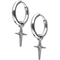 Wildcat Mini Polar Star Hoops Pair - Silber