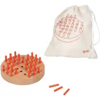 Goki Wooden Solitaire Game in Cotton Storage Bag