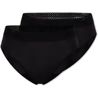 Schiesser Rio Period Panties, 2-Pack, Lace, Black/Dark Blue - Care - Black - XXL