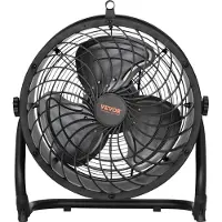 Vevor -lattiatuuletin, 3 nopeutta, suuri nopeus, tehokas, 14 tuuman teollisuustuuletin, 2520 CFM, 360° säädettävä kallistus, 23,62 ft/s ilmavirtaus, suuri metallituuletin, kotiin, kuntosalille, toimist