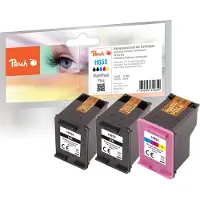 Peach PI300-1046, Perusvärintuotto, Musta, Syaani, Magenta, Keltainen, 10 ml, 9,6 ml, 3 kpl, Monipakkaus