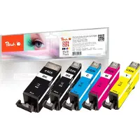 Peach PI100-140, Musta, Syaani, Valokuva musta, Keltainen, 19 ml, 9 ml, 5 kpl, 410 sivua, Monipakkaus