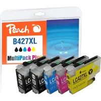 Peach PI500-402, Korkea (XL) värintuotto, Musta, Syaani, Magenta, Keltainen, 120 ml, 55 ml, 6 kpl, Monipakkaus