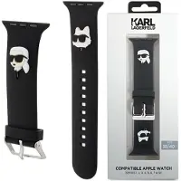 Karl Lagerfeld Apple Watch -ranneke 38 mm 3D -kumi Karl&Choupette musta
