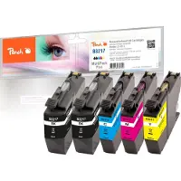 Peach PI500-225, Perusvärintuotto, Musta, Syaani, Magenta, Keltainen, 5 kpl, Monipakkaus