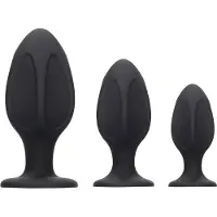 Ouch! Diamond Shape Butt Plug Set, mustan värinen anaalitappien setti