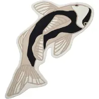 Broste Copenhagen Koi matto 97 x 130 cm Black-beige