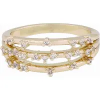 Sno of sweden Lorrie Big Crystal Ring Gold Clear Small