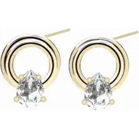 Sno of sweden Callie Plain Crystal Circle Ear Gold Clear Onesize