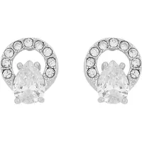 Sno of sweden Callie Crystal Circle Ear Silver Clear Onesize