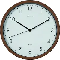 MAUL 9051476, Seinä, Kvartsikello, Pyöreä, Valkoinen, Puu, Muovi, Akku