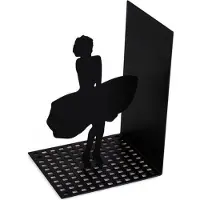 SmartaSaker Metallinen kirjatuki, MERILYN, 12 x 10 x K 17, Musta