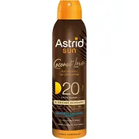 Astrid Sun Coconut Love kuiva aurinkosuojaöljy SPF 20 sisältää keskitason UV-suojan 150 ml