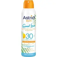 Astrid Sun Coconut Love näkymätön aurinkosuojasuihke SPF 30 sisältää korkean UV-suojan 150 ml