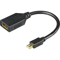 Deltaco – Mini DisplayPort / DisplayPort 1.2 -kaapeli, HBR2, 0,2 m, musta (110028)