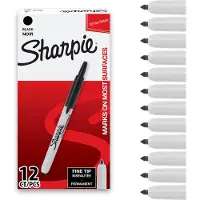 Sharpie Fine Retractable, Ohut pää, Musta, Musta, Harmaa, Hienojakoinen, 1 mm, AP (S0810840)