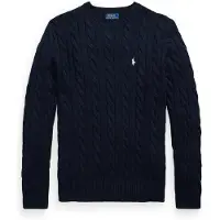 Ralph Lauren Cable-Knit Cotton Sweater - Navy - M