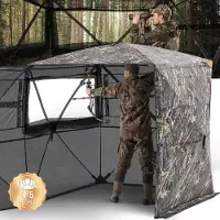 Vevor metsästyskaihdin, 4-5 hengen läpinäkyvät maakaihtimet kantolaukulla, 360 asteen kannettava naamiointiteltta, kestävä piilotettu suoja hiljaisella vetoketjuovella ja -ikkunalla, kalkkunalle ja pe