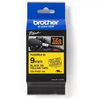 Brother TZEFX621 9 BLACK ON YELLOW FLEX
