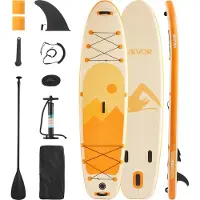 Vevor puhallettava sup-lauta, 3,35 m x 84 cm x 15 cm leveä, ultrakevyt SUP-lauta, kaikki tarvikkeet mukana, pumppu, mela, evä, reppu, nilkkahihna, hihna, liukumaton kansi nuorille aikuisille