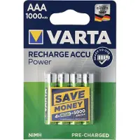 Varta Recharge Accu Power ladattavat AAA-paristo 1000mAh, 4 kpl
