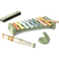Dantoy Multi Music Set Wooden In Gift Box 5 Parts - Multi/patterned - 27.2X15.8X5CM