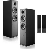 Vevor Passiiviset lattiakaiuttimet, 2-tie, lattiakaiuttimet, joissa 25,4 mm:n diskanttikaiutin, kaksi 165,1 mm:n bassoelementtiä, 400 W:n huipputeho, 65 Hz–20 kHz:n taajuusvaste, kestävä MDF-kotelo, k