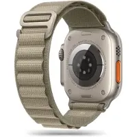 Tech-Protect Apple Watch Series Ultra 3/2/Ultra/11/10/9/8/SE 3/(2022)/7/SE/6/5/4/3/2/1 Nylon Pro -ranneke - 49mm/46mm/45mm/44mm/42mm - Titaani / Oliiviöljy