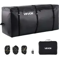Vevor Hitch -tavaralaukku, vedenpitävä 840D PVC, 60,24 x 24,02 x 35,94 tuumaa (30 kuutiojalkaa), kestävä tavaralaukku kuorma-auton lavalle vahvistetuilla hihnoilla, sopii henkilöautoille, maastoautoil