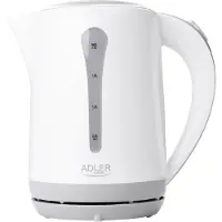 Adler AD 1244 -vedenkeitin, 2,5 l, 2200 W, valkoinen