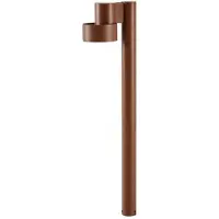 LUCANDE LED-pylväsvalaisin Elune, ruskea, IP44, korkeus 77 cm Elune, Ruskea/ruoste, Alumiini, Moderni