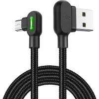 Mcdodo 90 KULMALLA MUKAUTETTU MIKRO-USB-KAAPELI PIKALATAUS KAKSIPUOLINEN QC 3 LED 3M