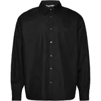 Weekday Oversized Cotton Viscose Shirt - Black - S