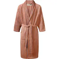 Bongusta Naram Bathrobe - Camel & Ultramarine - Pink - L/XL