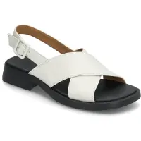 Camper for woman. K201600-004 Dana leather sandals white (41), Flat, Buckle, Casual