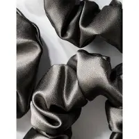 Cloud & Glow Silk Scrunchies 4 cm Charcoal