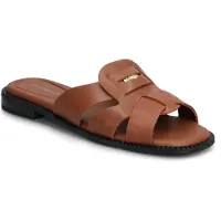 Tommy Hilfiger Coin Leather Sandal - Brown - 36