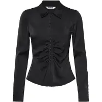 Weekday Long-Sleeved Fitted Satin Shirt - Black - 34