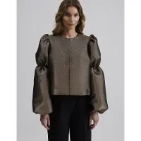 Malina Zoey Double Pouf Sleeve Blouse - Gold - XS