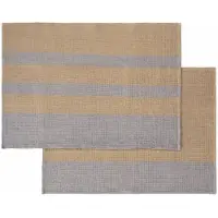 Blomus Set Of 2 Tea Towels - 70 X 50 Cm - Gano - Indian Tan/ Tradewinds - Grey - 70X 50CM